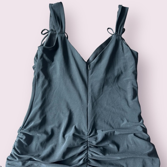 Women’s Laundry By Shelli Segal Black Ruched Tie Detail Black Tank Dress - Picture 9 of 12